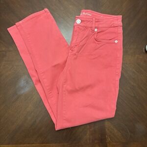 Women's Tommy Bahama Boracay Beach High Rise Ankle Jeans Sz 0 Coral